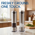 Latent Epicure electric salt and pepper grinders for one-touch seasoning in the kitchen