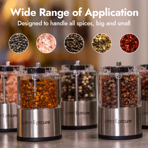 USB-C Rechargeable Salt & Pepper Grinder Set (2 Mills + Mill Rest Tray)